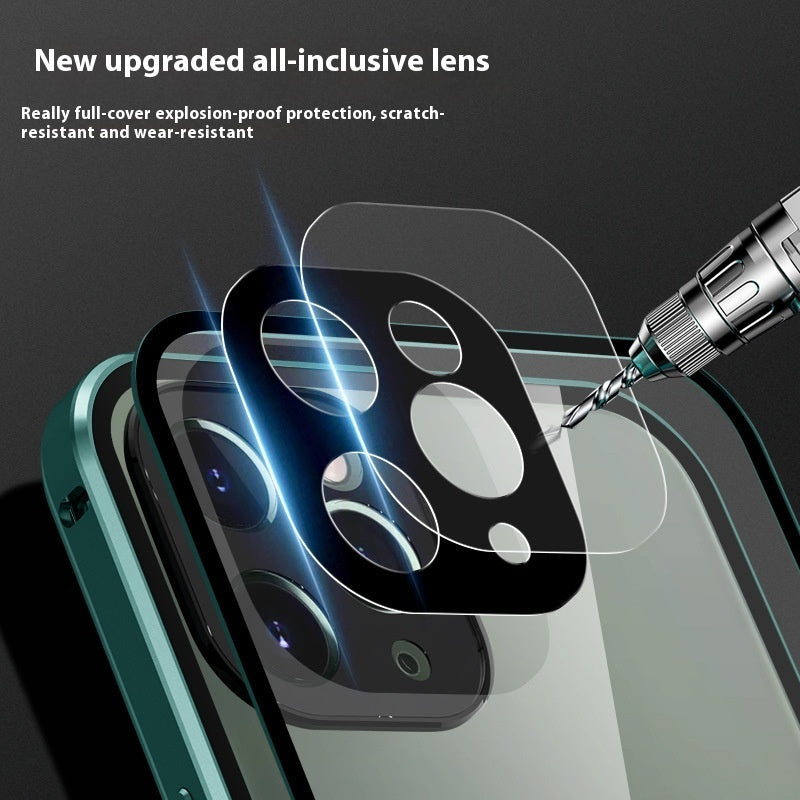 iPhone 14-16 Modelle/Anwendbare doppelseitige Schnalle HD Magnetische King Schutzhülle