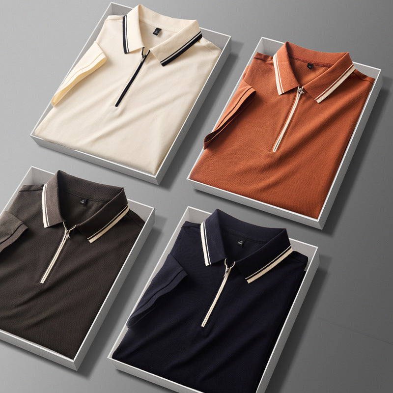 Kurzarm T-Shirt Revers Casual Polo Shirt für Männer