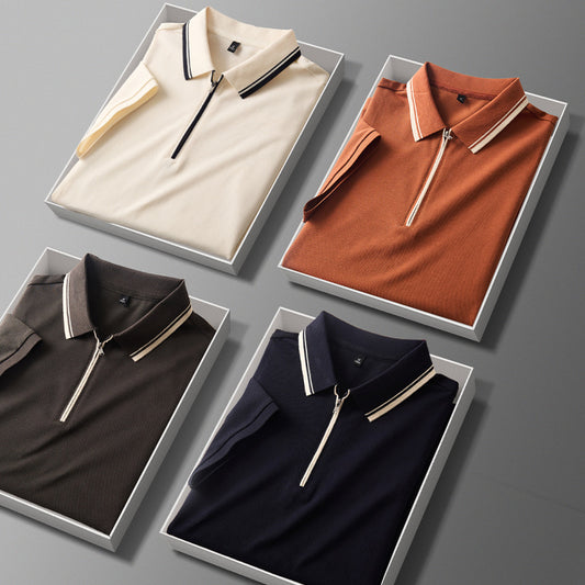 Kurzarm T-Shirt Revers Casual Polo Shirt für Männer