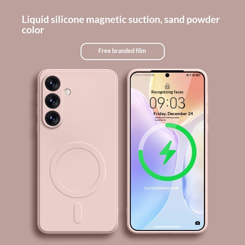 Samsung 21-25 Modelle Magnetische flüssige Silikon-Allround-Hautfreundliche Schutzhülle für Smartphones