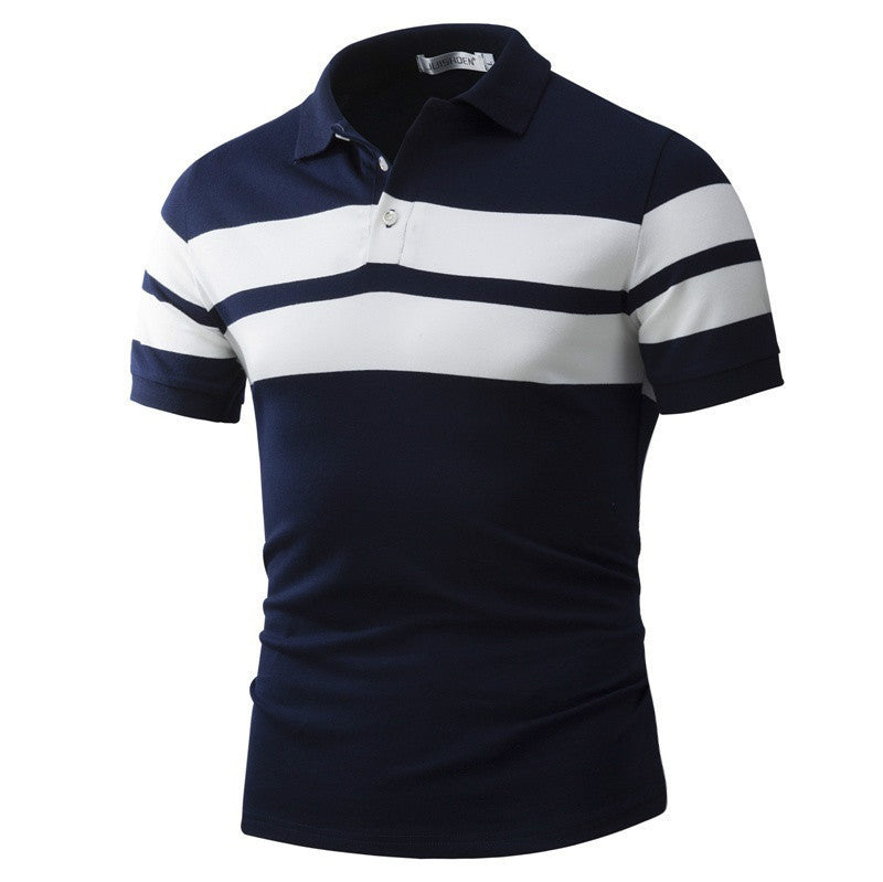 Gr.M-3XL / Gestreifte Kurzarm Polo T-shirt Europäische Amerikanische Freizeit Slim-Fit