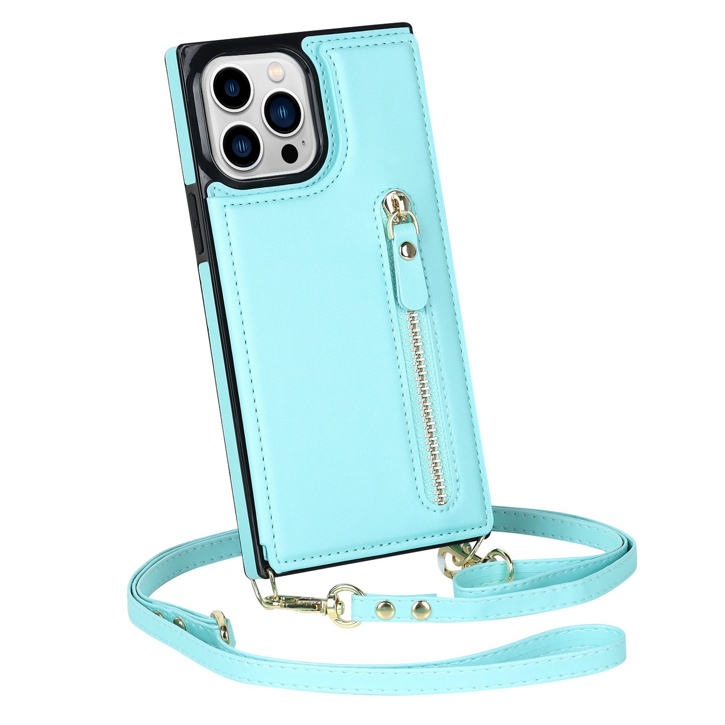 Crossbody Schultergurt Flip Card Zipper Schutzhülle