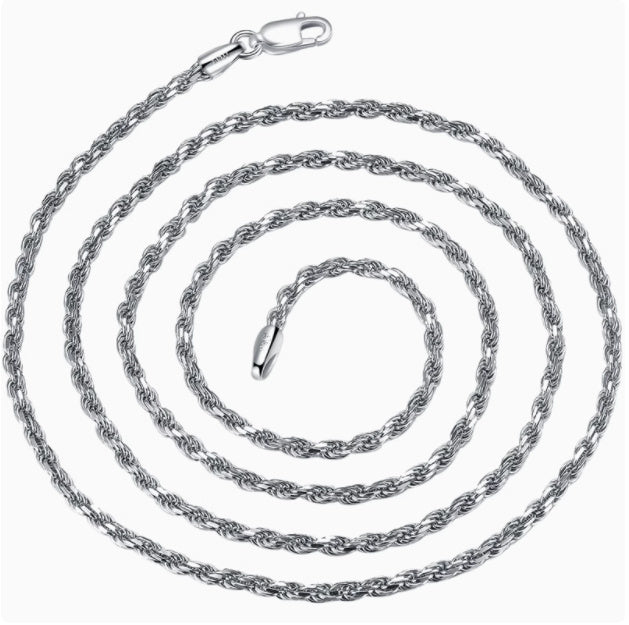Pure S925 Fried Dough Twists Sterling Silber Halskette Kragen Kette