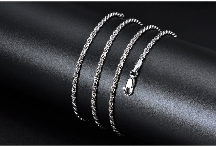 Pure S925 Fried Dough Twists Sterling Silber Halskette Kragen Kette