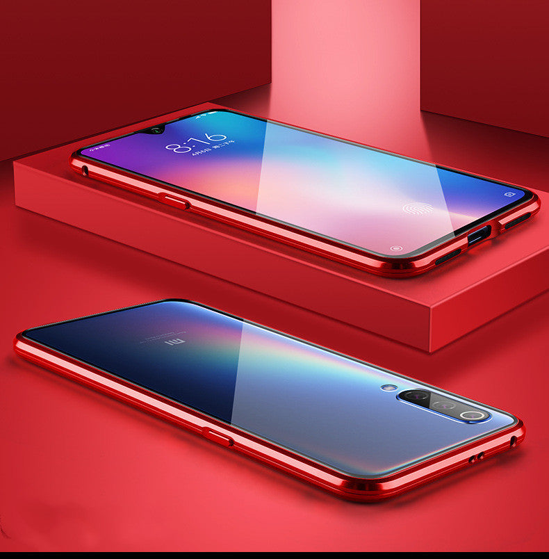 Doppelseitige Glas Red Rice Magneto Handyhülle mit magnetischem Metall