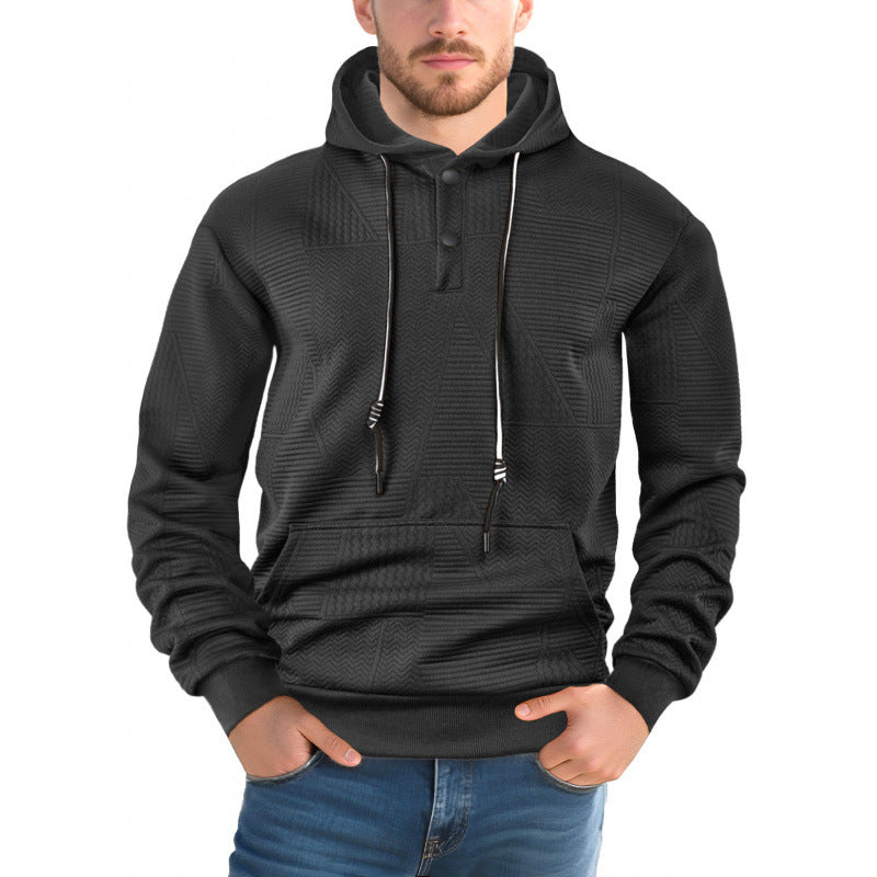 Pullover Einfarbig Casual Sport Lose Langarm Mit Kapuze Pullover Männer
