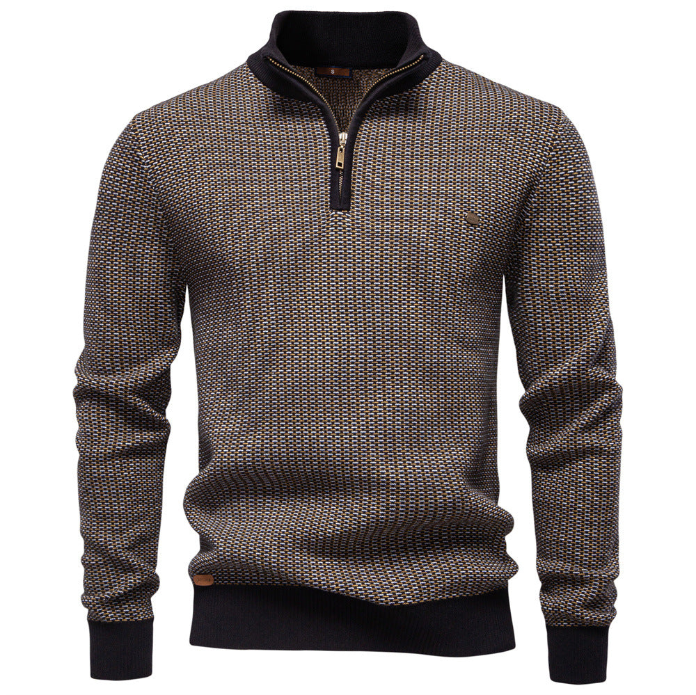 Herren Verdickte Halb-Reisen-Rand-Up-Kragen Casual Pullover