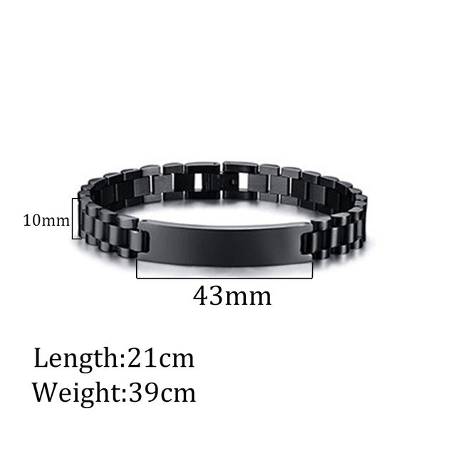 Stilvolles Edelstahl-Lasergravur-Armband