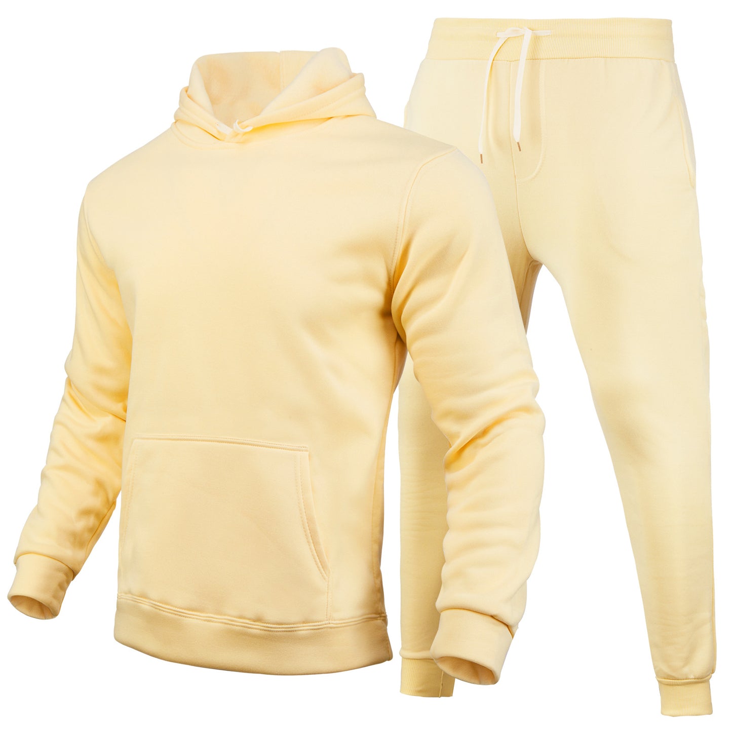 Slim-Fit Einfarbiges Hoodie-Set Urban Casual