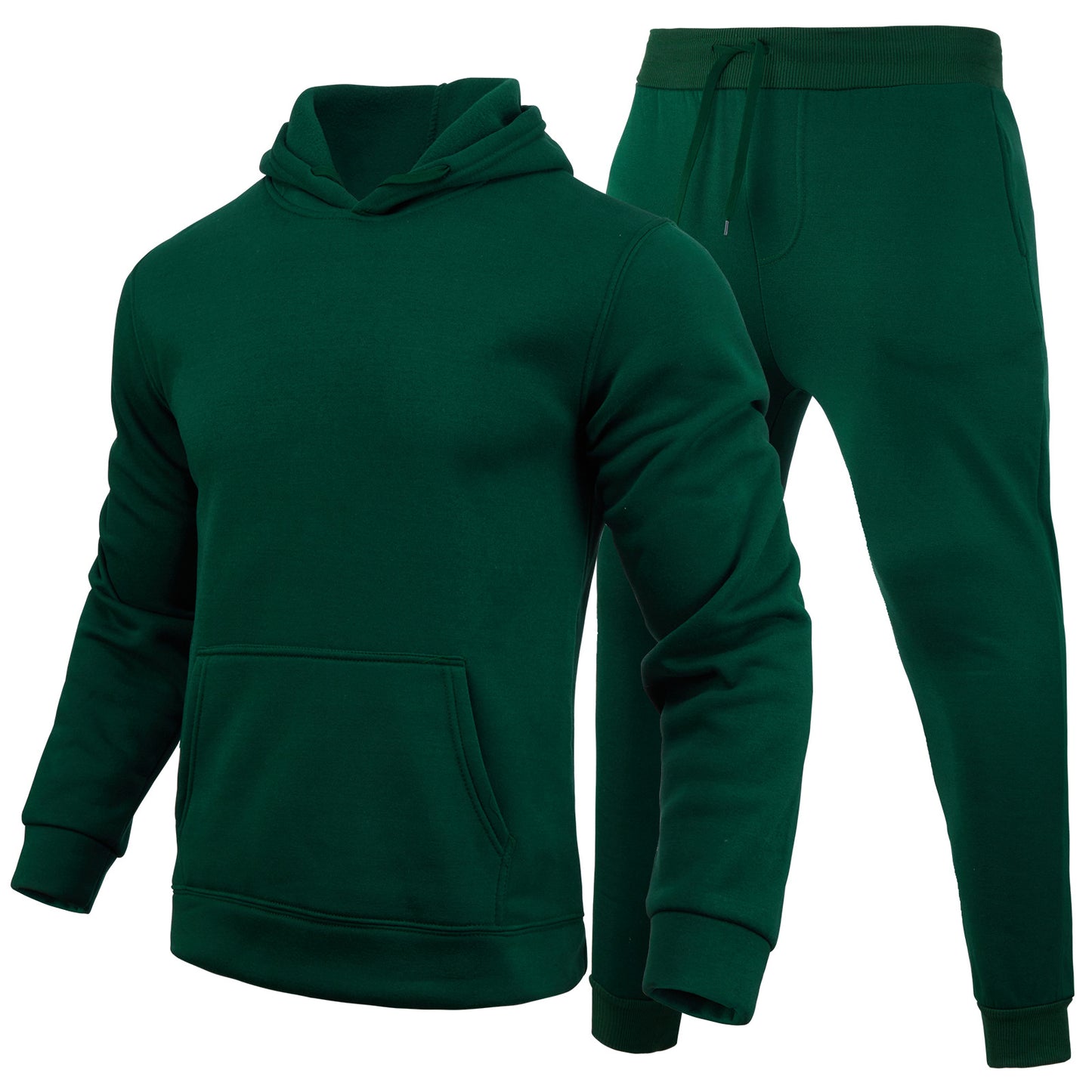 Slim-Fit Einfarbiges Hoodie-Set Urban Casual