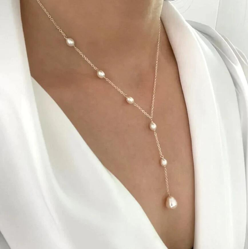Doppelreihige Perlen Halskette – Elegante Twin Pearl Kette im European Style